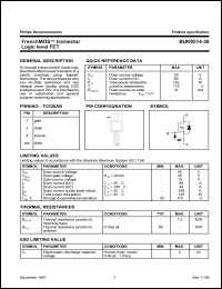 BUK9514-30 datasheet: 30 V, tranch MOS transistor logic level FET BUK9514-30