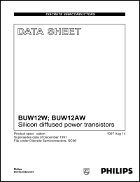 BUW12AW datasheet: 1000 V, silicon diffused power transistor BUW12AW