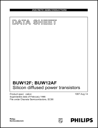 BUW12AF datasheet: 1000 V, silicon diffused power transistor BUW12AF