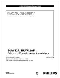 BUW12F datasheet: 850 V, silicon diffused power transistor BUW12F