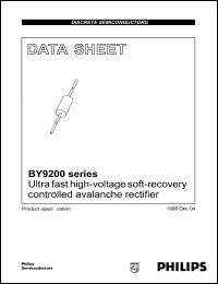 BY9210 datasheet: 5 mA, ultra fast high-voltage soft-recovery controlled avalanche rectifier BY9210