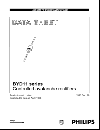 BYD11M datasheet: 1000 V, controlled avalanche rectifier BYD11M