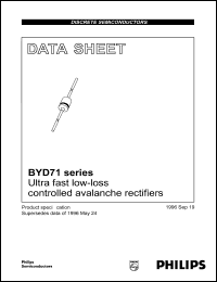BYD71B datasheet: 100 V, ultra fast low-loss controlled avalanche rectifier BYD71B