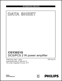 CGY2021G datasheet: DCS/PCS 2 W power amplifier CGY2021G