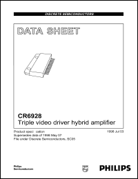 CR6928 datasheet: 110 V, Triple video driver hybrid amplifier CR6928