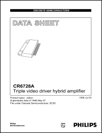 CR6728A datasheet: 70 V, triple video driver hybrid amplifier CR6728A