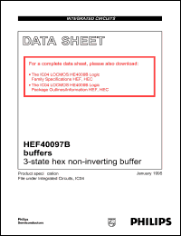 HEF40097BP datasheet: 3-state hex non-inverting buffer HEF40097BP