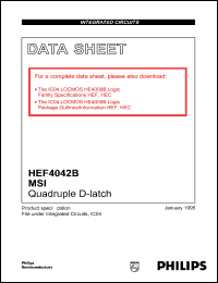 HEF4042BT datasheet: Quadruple D-latch HEF4042BT