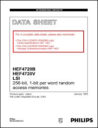 HEF4720VD datasheet: 256-bit, 1-bit per word random access memories HEF4720VD