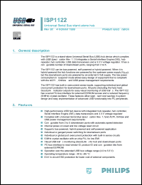 ISP1122NB datasheet: Universal serial bus stand-alone hub ISP1122NB