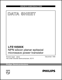 LFE18500X datasheet: NPN silicon planar epitaxial microwave power transistor LFE18500X