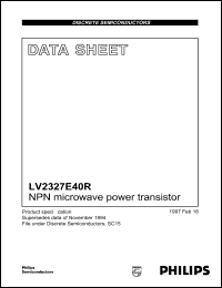 LV2327E40R datasheet: NPN microwave power transistor LV2327E40R
