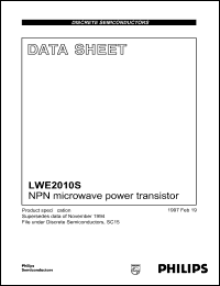 LWE2010S datasheet: NPN microwave power transistor LWE2010S