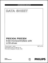 P83C434CFP datasheet: 5.5 V, 8-bit microcontroller with LCD-driver P83C434CFP