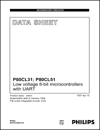 P80CL31HFP datasheet: 6 V, low voltage 8-bit microcontroller with UART P80CL31HFP