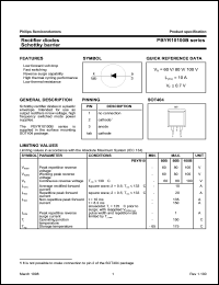 PBYR1060B datasheet: 60 V, rectifier diode schottky barrier PBYR1060B