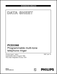 PCD3360T datasheet: 9 V, programmable multi-tone telephone ringer PCD3360T