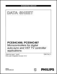 PCE84C486 datasheet: 5.5 V, microcontroller for digital auto-sync and VST TV controller application PCE84C486