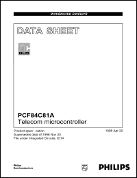 PCF84C81AT datasheet: 5.5 V, telecom microcontroller PCF84C81AT