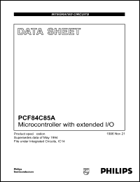 PCF84C85AT datasheet: 5.5 V, microcontroller with extended I/O PCF84C85AT