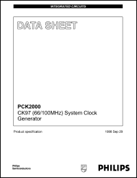 PCK2000DL datasheet: 66/100 MHz,CK97 system clock generator PCK2000DL