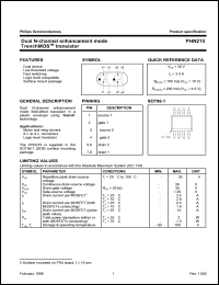 PHN210 datasheet: 30 V, dual N-channel enhancement mode tranchMOS transistor PHN210