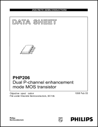 PHP206 datasheet: 30 V, dual P-channel enhancement mode MOS transistor PHP206