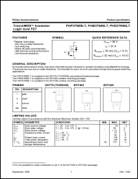 PHB37N06LT datasheet: 55 V, trenchMOS transistor logic level FET PHB37N06LT