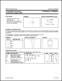 PHP6N60E datasheet: 600 V, power MOS transistor avalanche energy rated PHP6N60E