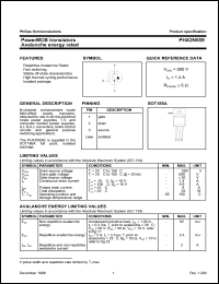 PHX2N50E datasheet: 500 V, power MOS transistor avalanche energy rated PHX2N50E