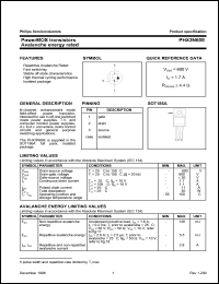 PHX3N60E datasheet: 600 V, power MOS transistor avalanche energy rated PHX3N60E