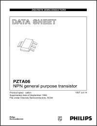 PZTA06 datasheet: 80 V, NPN general purpose transistor PZTA06