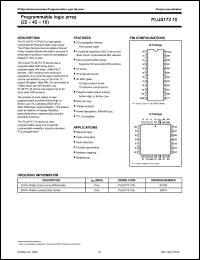 PLUS173-10A datasheet: 7 V, programmable logic array (22x42x10) PLUS173-10A