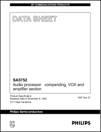 SA5752DK datasheet: 6 V, audio proccesor-companding, VOX and amplifier section SA5752DK