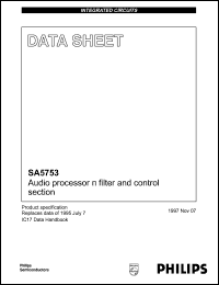 SA5753DK datasheet: 6 V, audio proccesor-filter and control section SA5753DK