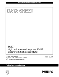 SA627D datasheet: 9 V, high performance low power FM IF system SA627D