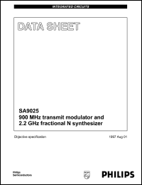 SA9025 datasheet: 900 MHz transmit modulator and 2.2 GHz fractional-N synthesizer SA9025