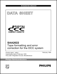 SAA2022GP datasheet: 6.5 V, tape formatting and error correction for the DCC system SAA2022GP