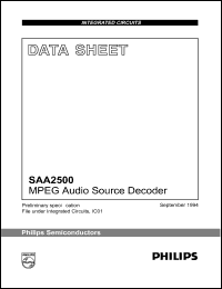 SAA2500H datasheet: 6.5 V,MPEG audio source decoder SAA2500H