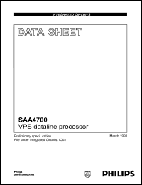 SAA4700 datasheet: 5.5 V, VPS dataline processor SAA4700