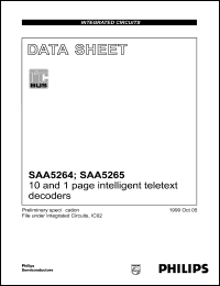 SAA5265PS/M4 datasheet: 3.6 V, 10 and 1 page intelligent teletext decoder SAA5265PS/M4