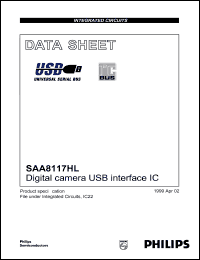 SAA8117HL datasheet: 3.6 V, digital camera  USB interface IC SAA8117HL