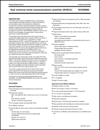 SCN26562C4N48 datasheet: 5 V, dual universal serial communication controller SCN26562C4N48