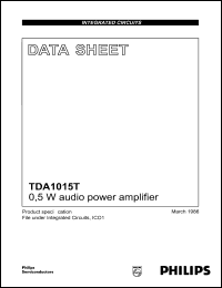 TDA1015T datasheet: 0.5 W audio power amplifier TDA1015T