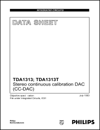 TDA1313 datasheet: 5 V,  stereo continuous calibration DAC TDA1313