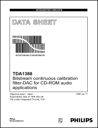 TDA1388M datasheet: 5 V,  bitstream continuous calibration filter-DAC TDA1388M