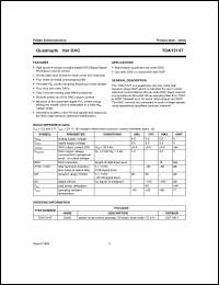 TDA1314T datasheet: 5 V,  quadruple filter DAC TDA1314T