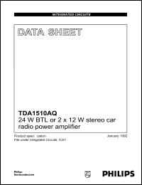 TDA1510AQ datasheet: 24 W BTL or 2 x 12 W stereo car radio power amplifier TDA1510AQ