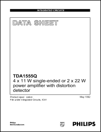 TDA1555Q datasheet: 4x11 W single-ended or 2x22 W power amplifier TDA1555Q