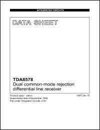 TDA8578 datasheet: Dual common-mode rejection differential line receiver TDA8578